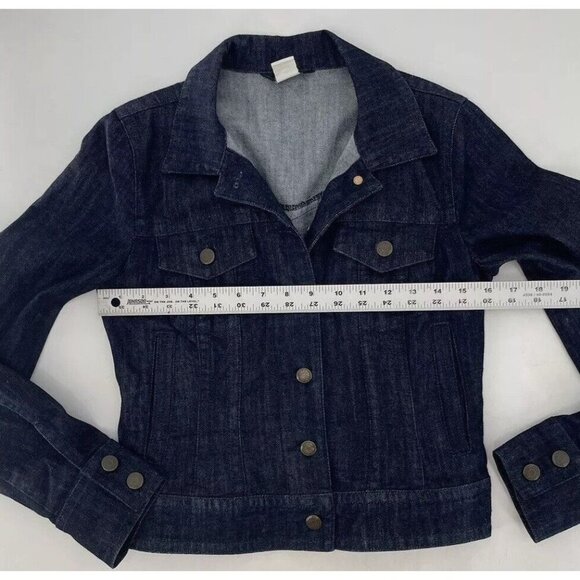J.Crew Women’s Button Down Dark Wash Blue Classic Denim Jacket Size XS Preppy - Picture 9 of 9